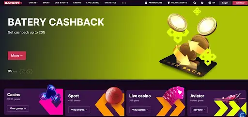 Battery Casino - popular and reliable gambling platform